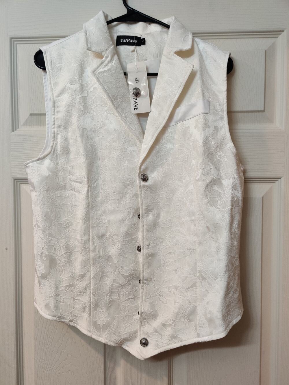VatPave Men's White Suite Vest Size Small
